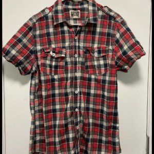 Converse Button Down Men’s Shirt Plaid Size Medium